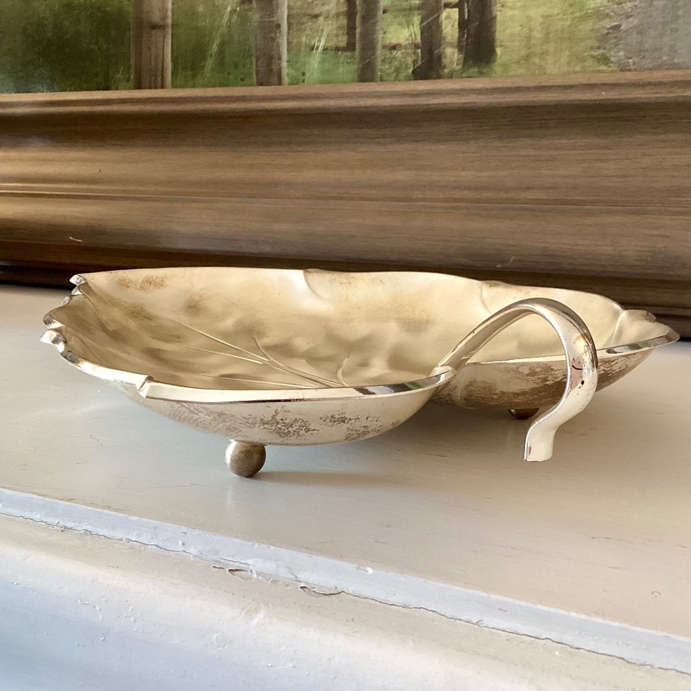 Caravelle by Hoka tarnish resistent silver plate Silver Leaf tray west Germany - Picture 9 of 11